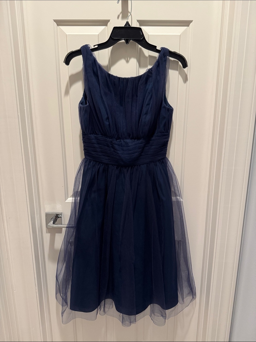 Navy Tulle Fit-and-Flare Dress
